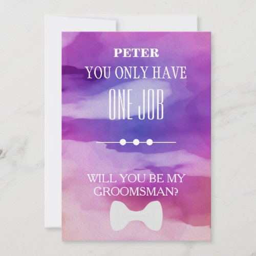 Will  You  Be My Groomsman Invitation