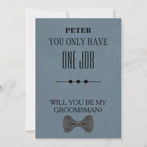 Will  You  Be My Groomsman Invitation