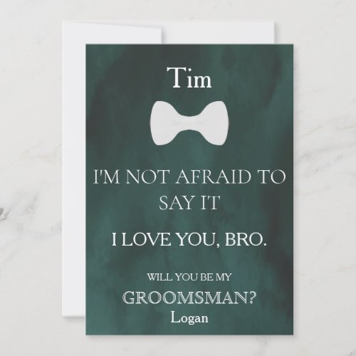 Will  You  Be My Groomsman Invitation