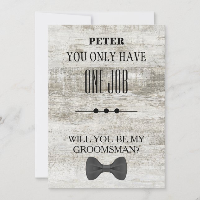 Will  You  Be My Groomsman? Invitation (Front)