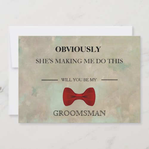 Will  You  Be My Groomsman Invitation