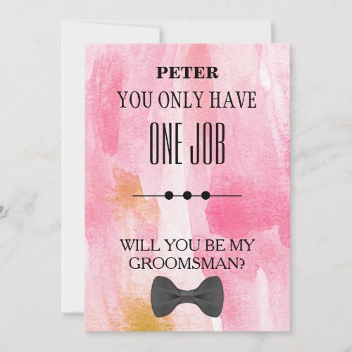 Will  You  Be My Groomsman Invitation