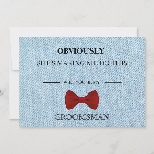 Will  You  Be My Groomsman? Invitation (Front)