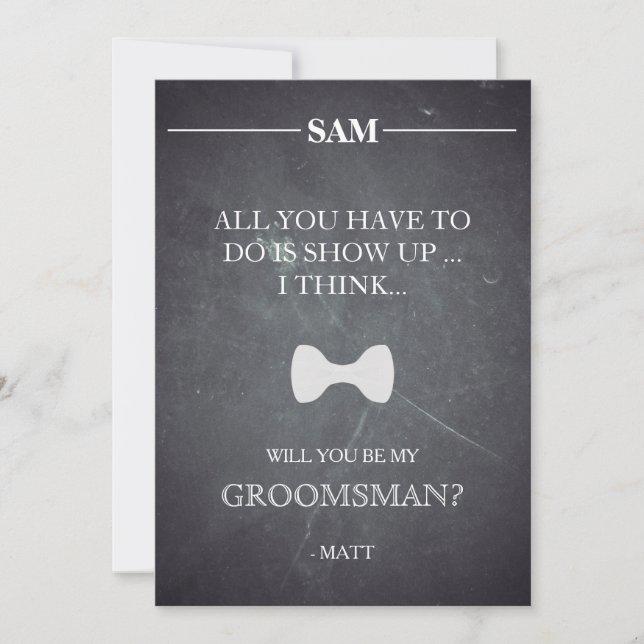 Will  You  Be My Groomsman? Invitation (Front)