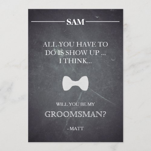 Will You Be My Groomsman? Invitation