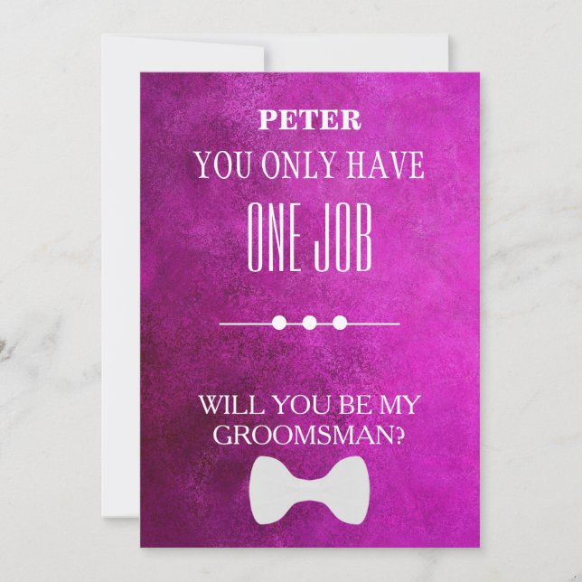 Will  You  Be My Groomsman? Invitation (Front)