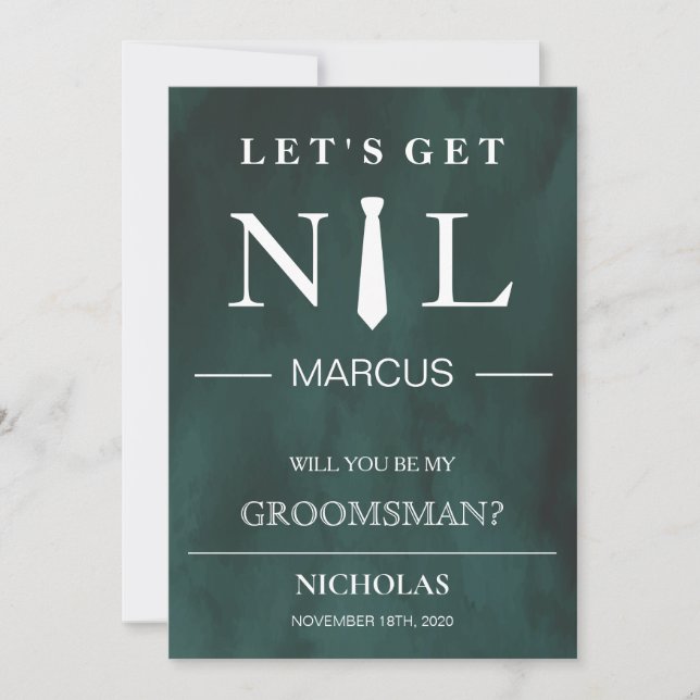 Will  You  Be My Groomsman? Invitation (Front)