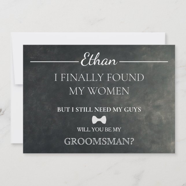 Will  You  Be My Groomsman? Invitation (Front)