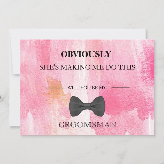Will  You  Be My Groomsman? Invitation (Front)