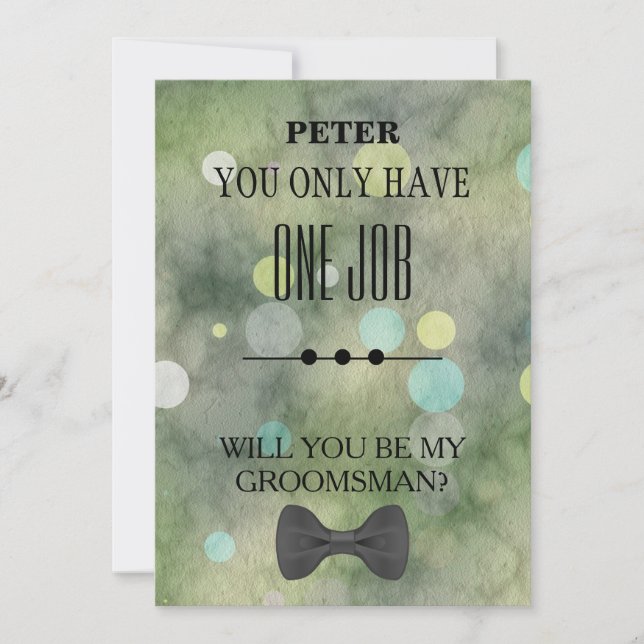 Will  You  Be My Groomsman? Invitation (Front)