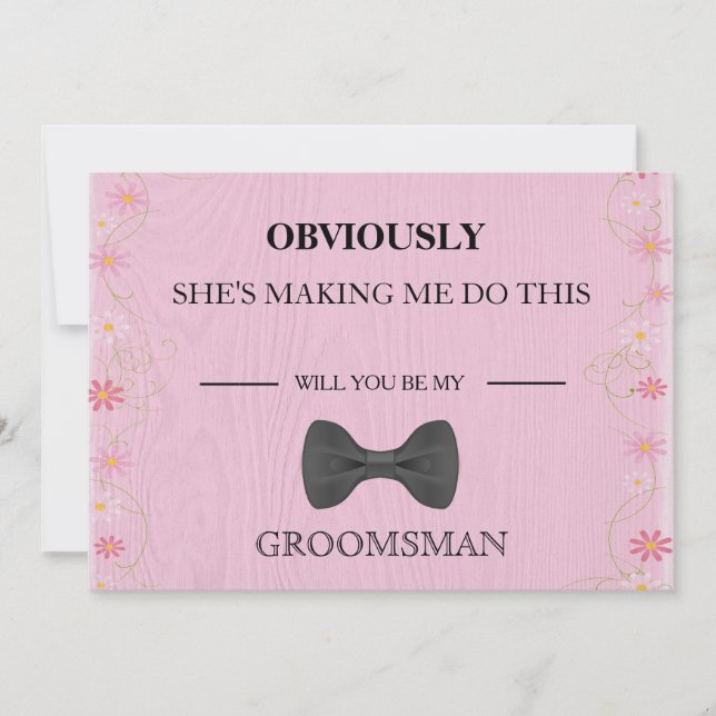 Will  You  Be My Groomsman? Invitation (Front)