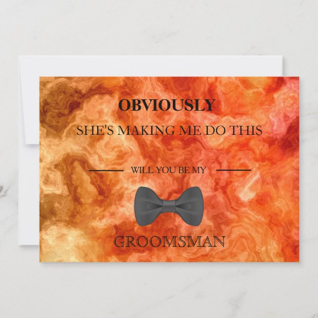 Will  You  Be My Groomsman? Invitation (Front)