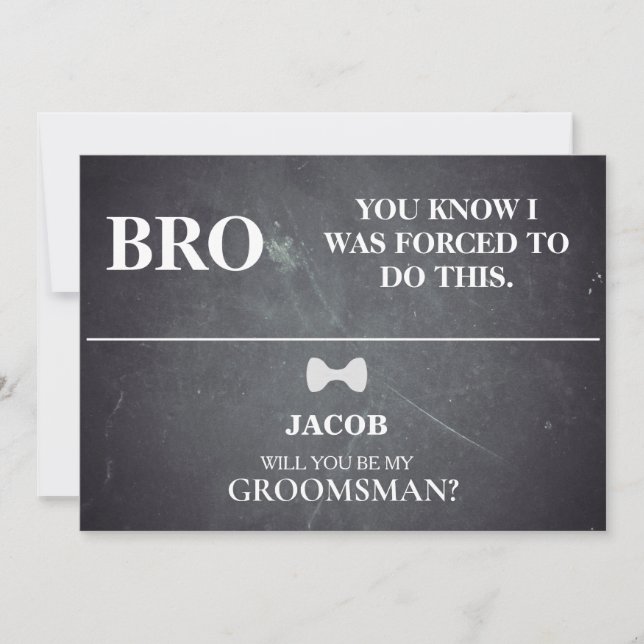 Will  You  Be My Groomsman? Invitation (Front)