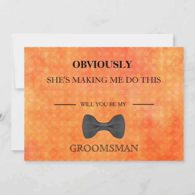 Will  You  Be My Groomsman? Invitation (Front)