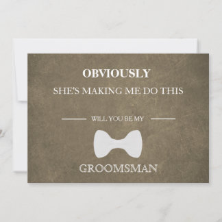Will You Be My Groomsman? Invitation
