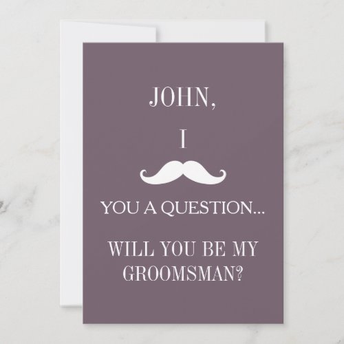 Will you be my Groomsman Invitation