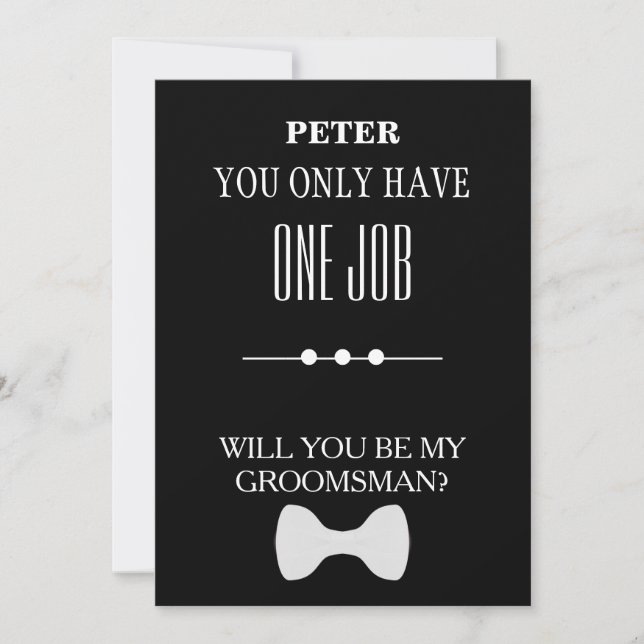 Will  You  Be My Groomsman? Invitation (Front)