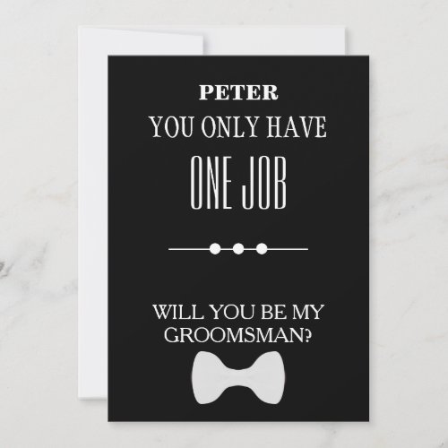 Will  You  Be My Groomsman Invitation