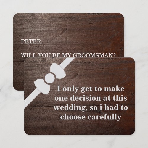 Will you be my Groomsman? Invitation