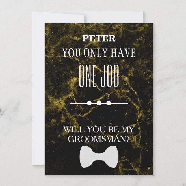 Will  You  Be My Groomsman? Invitation (Front)