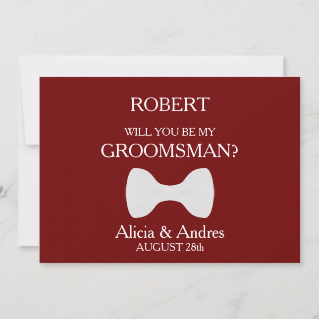 Will you be my Groomsman? Invitation (Front)