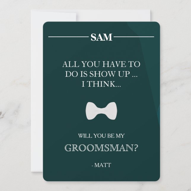Will  You  Be My Groomsman? Invitation (Front)