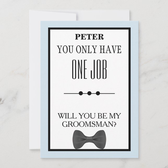 Will  You  Be My Groomsman? Invitation (Front)