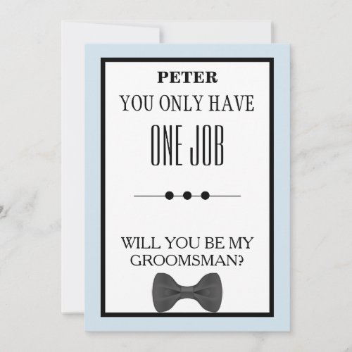 Will  You  Be My Groomsman Invitation