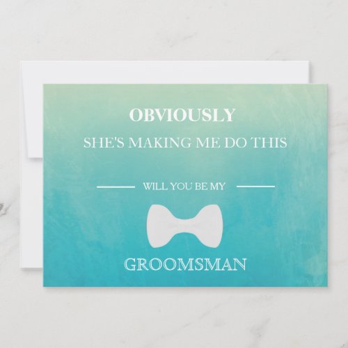 Will  You  Be My Groomsman Invitation