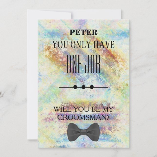 Will  You  Be My Groomsman? Invitation (Front)