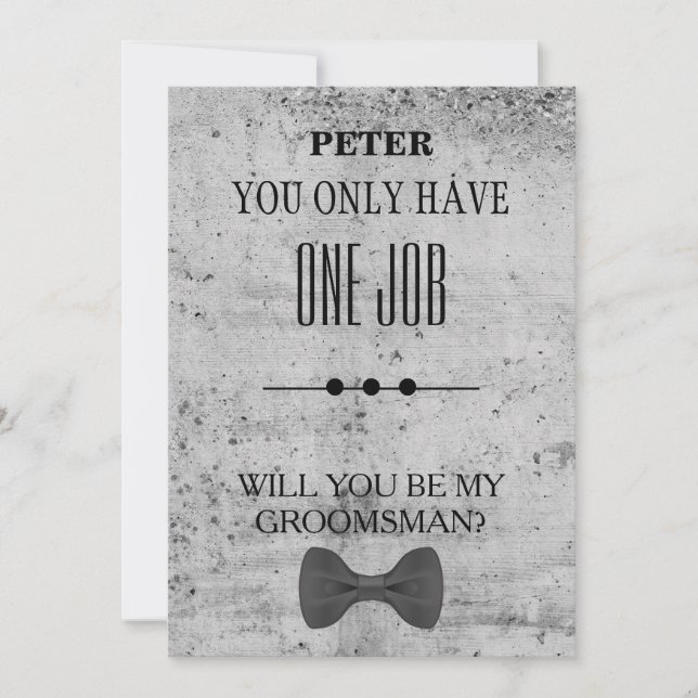 Will  You  Be My Groomsman? Invitation (Front)