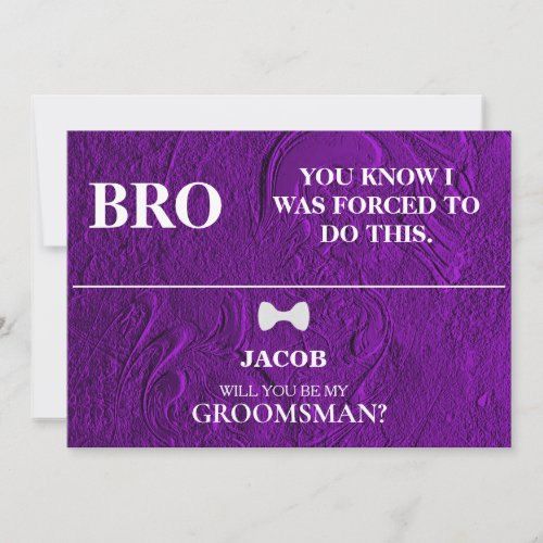 Will  You  Be My Groomsman Invitation