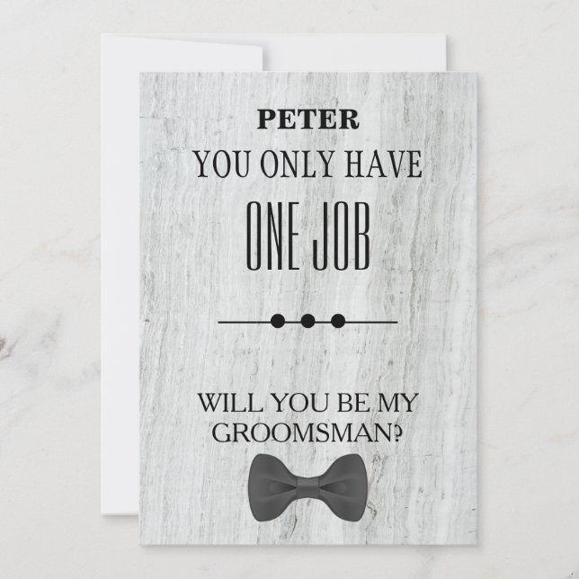 Will  You  Be My Groomsman? Invitation (Front)
