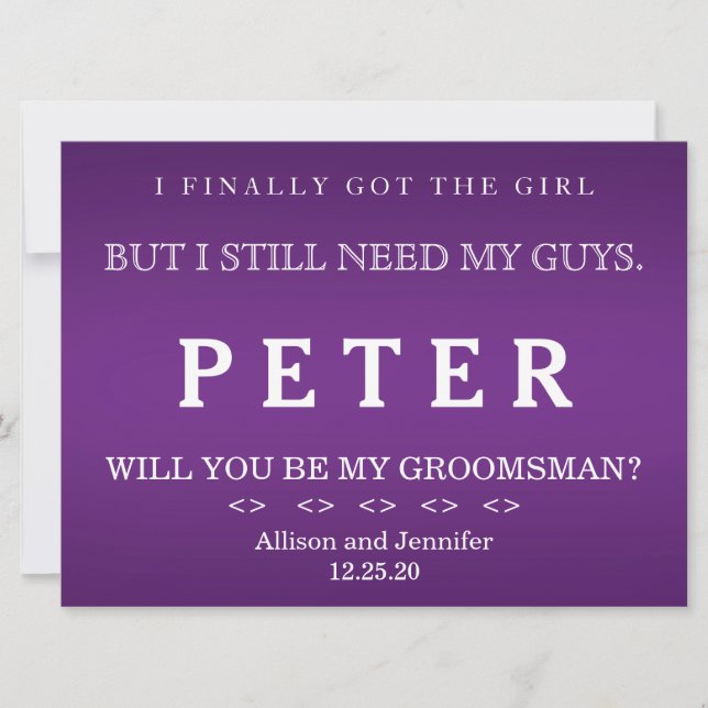 Will You Be My Groomsman Invitation (Front)