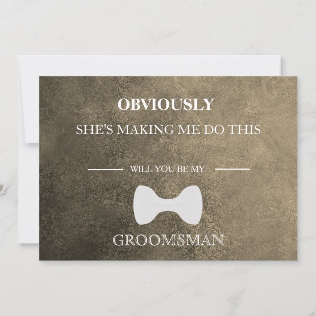 Will  You  Be My Groomsman? Invitation (Front)