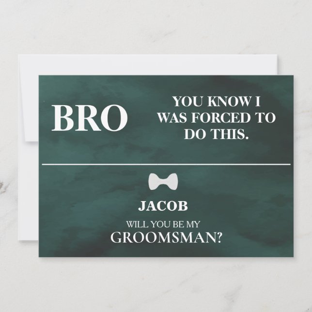 Will  You  Be My Groomsman? Invitation (Front)