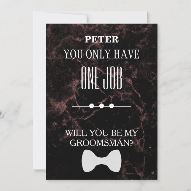 Will  You  Be My Groomsman? Invitation (Front)
