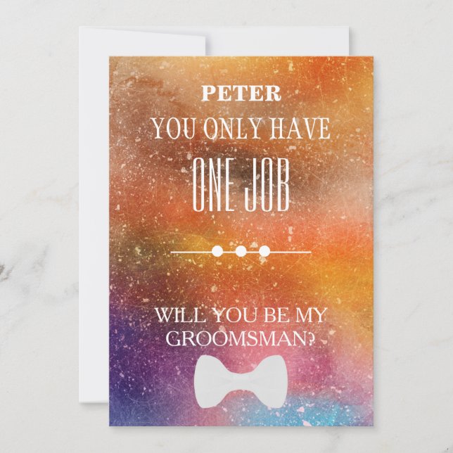 Will  You  Be My Groomsman? Invitation (Front)