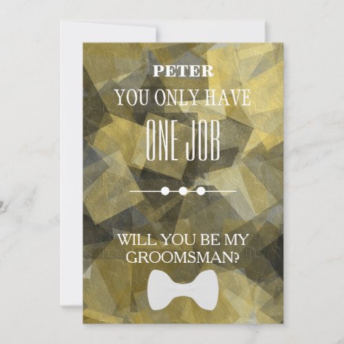 Will  You  Be My Groomsman Invitation