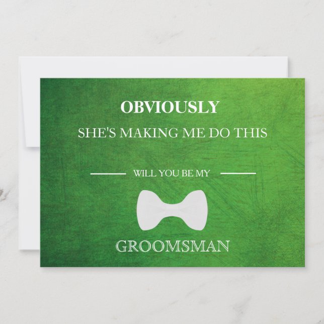 Will  You  Be My Groomsman? Invitation (Front)