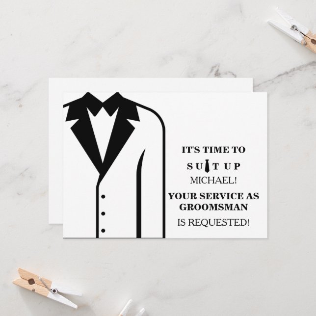 Will You Be My Groomsman Invitation (Front/Back In Situ)