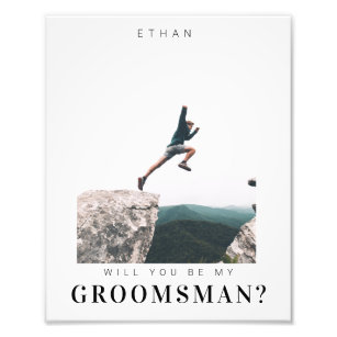 Will you be my Groomsman Minimalist Photo Modern 