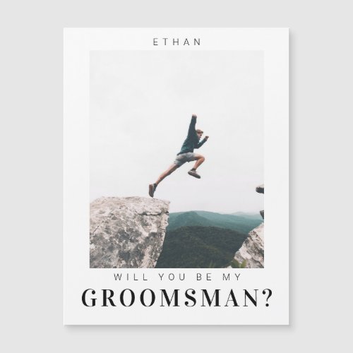 Will you be my Groomsman Minimalist Photo Modern 