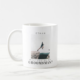 Will you be my Groomsman Minimalist Photo Modern Coffee Mug