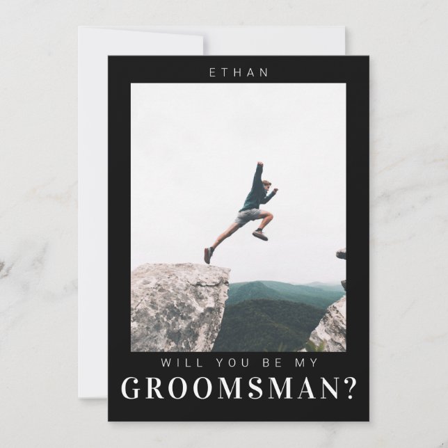 Will you be my Groomsman Minimalist Photo Modern  Invitation (Front)