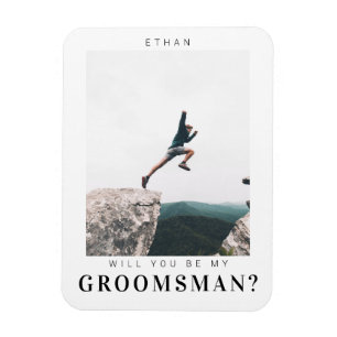 Will you be my Groomsman Minimalist Photo Modern Magnet