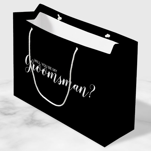 Will You Be My Groomsman? Modern Proposal Large Gift Bag (Creator Uploaded)