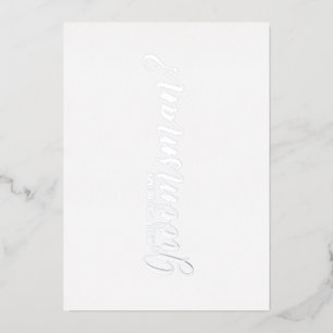 Will You Be My Groomsman? Modern Script Silver Foil Invitation