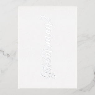 Will You Be My Groomsman? Modern Script Silver Foil Invitation