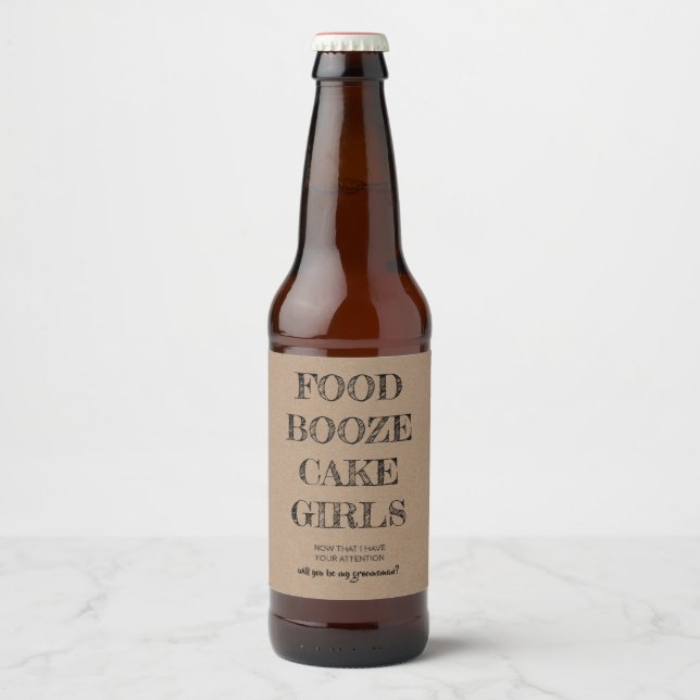Will you be my Groomsman NOW funny Beer Bottle Label (Front)
